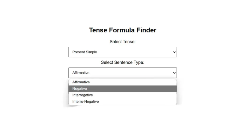 Tense Formula Finder